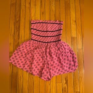 Free People Bali checked out printed romper, size XS